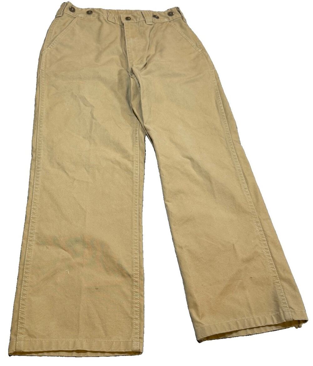 Vintage Filson Pants Mens Tan Heavy Durable Canvas Style 79 Workwear USA 28x27